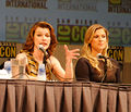 Ali Larter and Milla Jovovich at Comic Con 2010.jpg