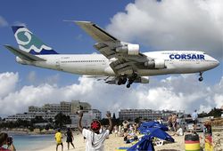 Corsair Boeing 747-300 at SXM Bidini.jpg