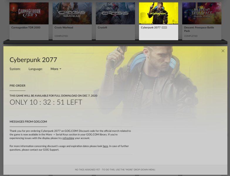 Soubor:Cyberpunk 2077-GOG-Preorder2-2020-12-07.png