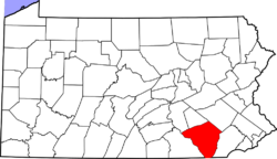 Map of Pennsylvania highlighting Lancaster County.png