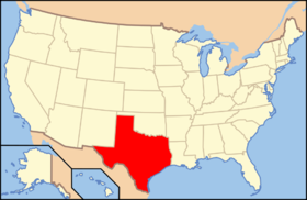 Texas na mapě USA