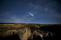 A shooting star appears over Palouse Falls on a moonlit night, Southeast Washington, Washington State. Shadow of the photographer appears in the lower left hand corner-DRFlickr.jpg