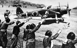 Chiran high school girls wave kamikaze pilot.jpg